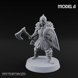 Scale-Clad Axe-Wielding Northern Warrior A Miniature for Dungeons and Dragons, Pathfinder or other TTRPGs