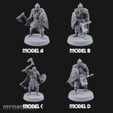 Scale-Clad Axe-Wielding Northern Warriors Miniature for Dungeons and Dragons, Pathfinder or other TTRPGs