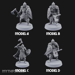 Scale-Clad Axe-Wielding Northern Warriors Miniature for Dungeons and Dragons, Pathfinder or other TTRPGs