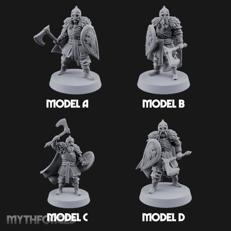 Scale-Clad Axe-Wielding Northern Warriors Miniature for Dungeons and Dragons, Pathfinder or other TTRPGs