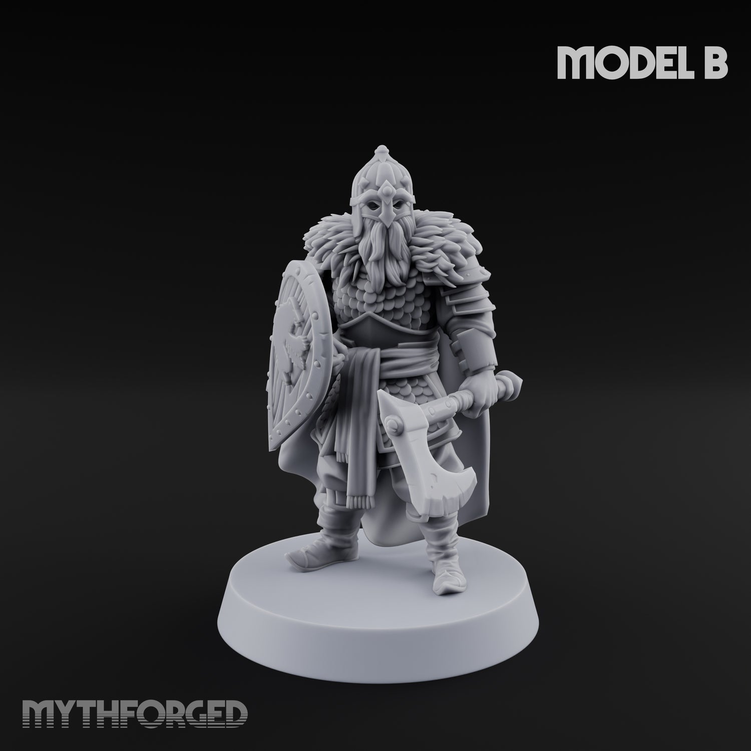 Scale-Clad Axe-Wielding Northern Warriors Miniature for Dungeons and Dragons, Pathfinder or other TTRPGs