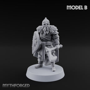 Scale-Clad Axe-Wielding Northern Warrior B Miniature for Dungeons and Dragons, Pathfinder or other TTRPGs