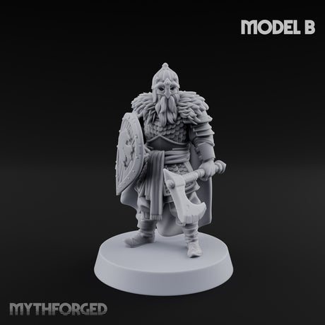 Scale-Clad Axe-Wielding Northern Warrior B Miniature for Dungeons and Dragons, Pathfinder or other TTRPGs
