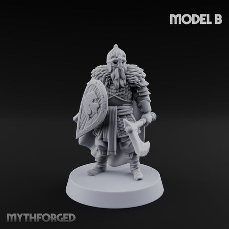 Scale-Clad Axe-Wielding Northern Warrior B Miniature for Dungeons and Dragons, Pathfinder or other TTRPGs