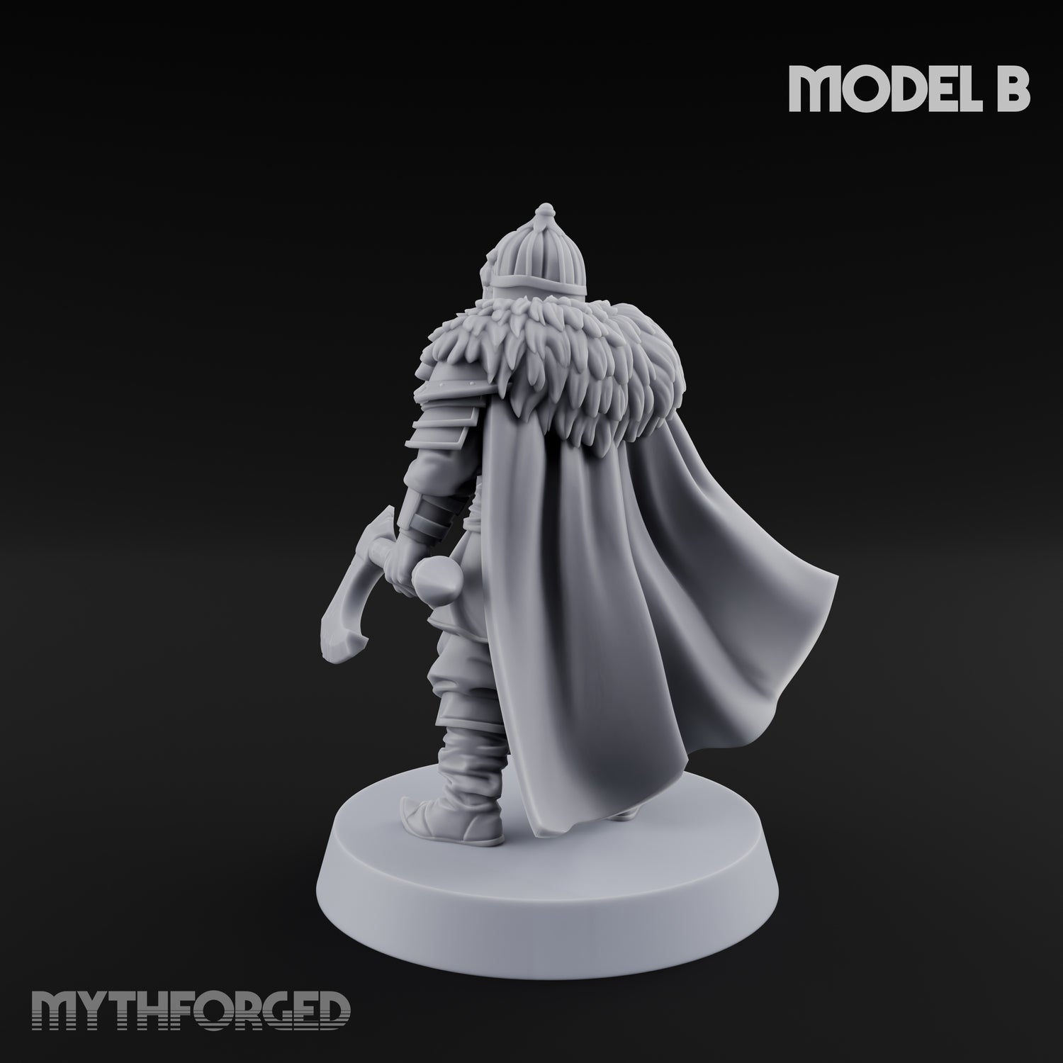 Scale-Clad Axe-Wielding Northern Warrior B Miniature for Dungeons and Dragons, Pathfinder or other TTRPGs