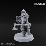 Scale-Clad Axe-Wielding Northern Warrior B Miniature for Dungeons and Dragons, Pathfinder or other TTRPGs