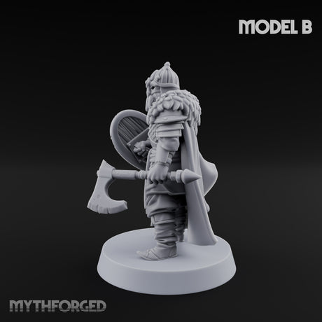 Scale-Clad Axe-Wielding Northern Warrior B Miniature for Dungeons and Dragons, Pathfinder or other TTRPGs