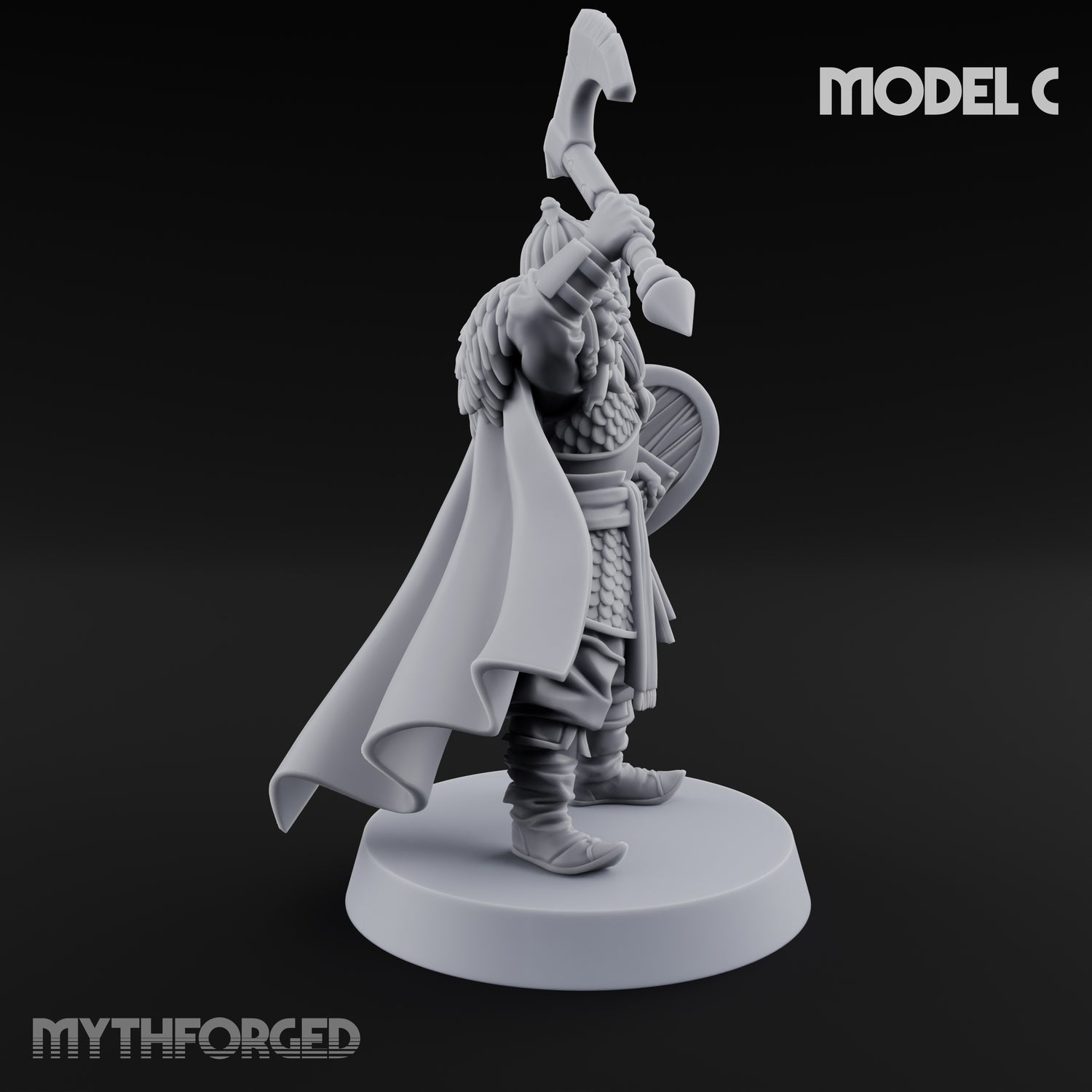 Scale-Clad Axe-Wielding Northern Warriors Miniature for Dungeons and Dragons, Pathfinder or other TTRPGs