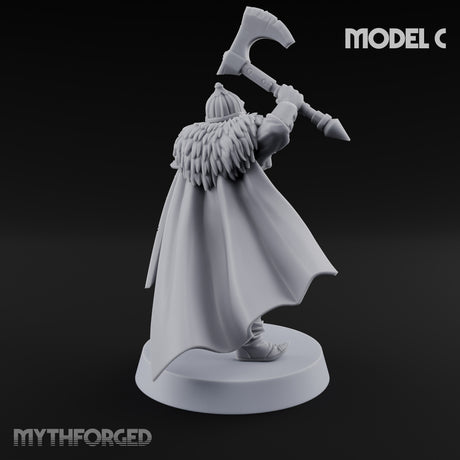 Scale-Clad Axe-Wielding Northern Warrior C Miniature for Dungeons and Dragons, Pathfinder or other TTRPGs