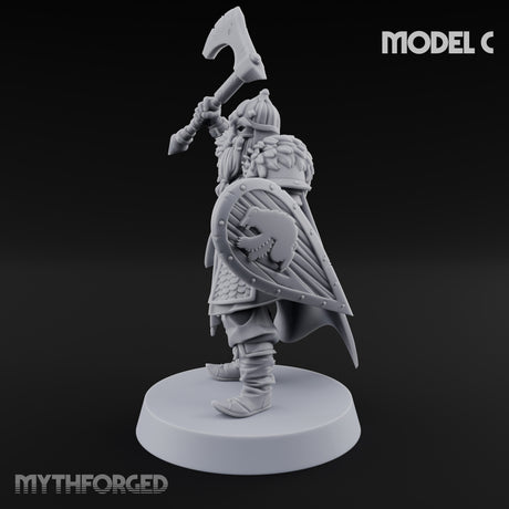 Scale-Clad Axe-Wielding Northern Warrior C Miniature for Dungeons and Dragons, Pathfinder or other TTRPGs