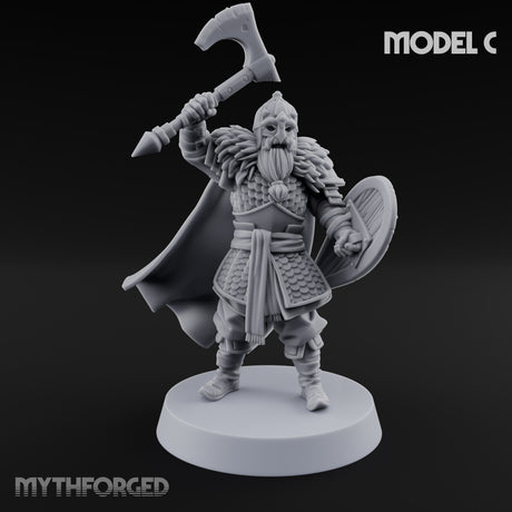 Scale-Clad Axe-Wielding Northern Warrior C Miniature for Dungeons and Dragons, Pathfinder or other TTRPGs