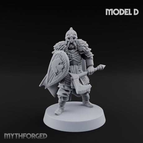 Scale-Clad Axe-Wielding Northern Warriors Miniature for Dungeons and Dragons, Pathfinder or other TTRPGs