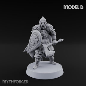 Scale-Clad Axe-Wielding Northern Warrior D Miniature for Dungeons and Dragons, Pathfinder or other TTRPGs