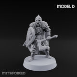 Scale-Clad Axe-Wielding Northern Warrior D Miniature for Dungeons and Dragons, Pathfinder or other TTRPGs