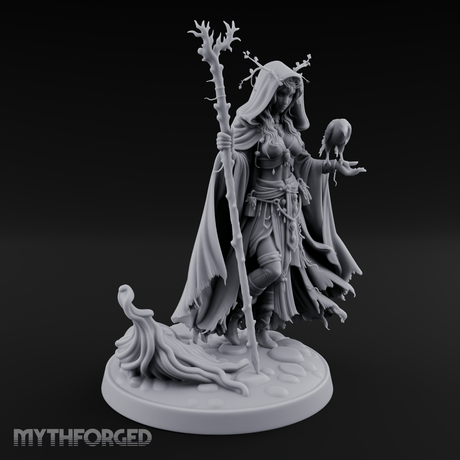 Antlers Crowned Commanding Fey Lord Druid Miniature for Dungeons and Dragons, Pathfinder or other TTRPGs