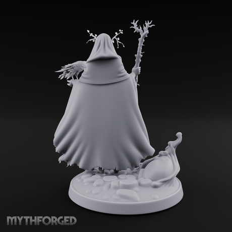 Antlers Crowned Commanding Fey Lord Druid Miniature for Dungeons and Dragons, Pathfinder or other TTRPGs