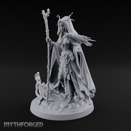 Antlers Crowned Commanding Fey Lord Druid Miniature for Dungeons and Dragons, Pathfinder or other TTRPGs