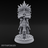 Aztec Inspired Feather Crowned  Hobgoblin Leader Miniature for Dungeons and Dragons, Pathfinder or other TTRPGs