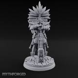 Aztec Inspired Feather Crowned  Hobgoblin Leader Miniature for Dungeons and Dragons, Pathfinder or other TTRPGs