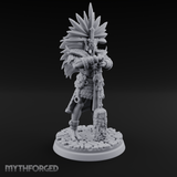 Aztec Inspired Feather Crowned  Hobgoblin Leader Miniature for Dungeons and Dragons, Pathfinder or other TTRPGs