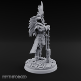 Aztec Inspired Feather Crowned  Hobgoblin Leader Miniature for Dungeons and Dragons, Pathfinder or other TTRPGs