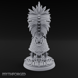 Aztec Inspired Feather Crowned  Hobgoblin Leader Miniature for Dungeons and Dragons, Pathfinder or other TTRPGs