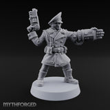 Orders Delivered by Fist Human Masked Officer with Pistol and Power Fist — Fist and Pistol 1