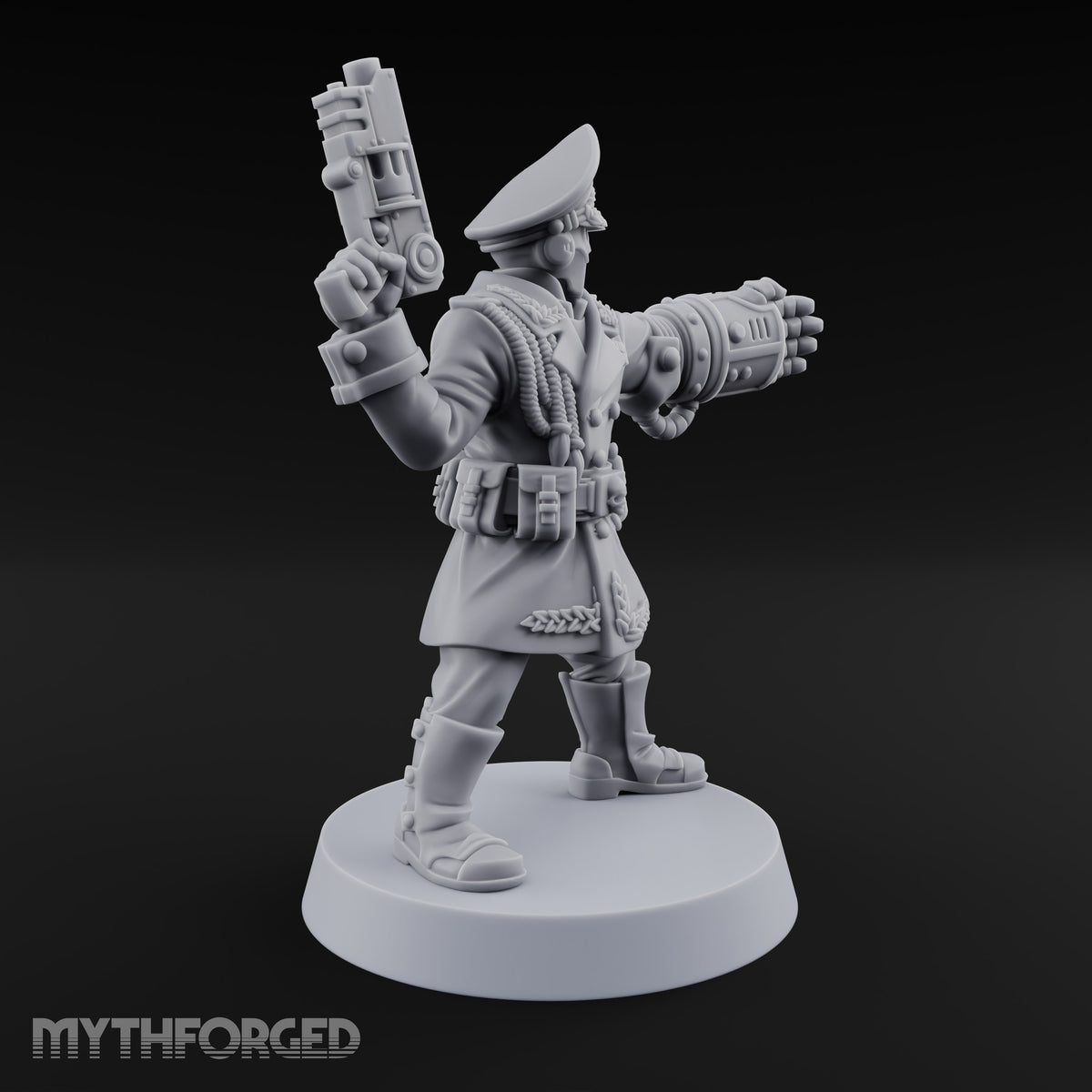 Orders Delivered by Fist Human Masked Officer with Pistol and Power Fist — Fist and Pistol 1