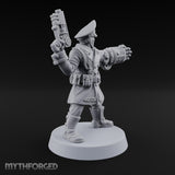 Orders Delivered by Fist Human Masked Officer with Pistol and Power Fist — Fist and Pistol 1