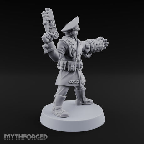 Orders Delivered by Fist Human Masked Officer with Pistol and Power Fist — Fist and Pistol 1