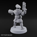 Orders Delivered by Fist Human Masked Officer with Pistol and Power Fist — Fist and Pistol 1