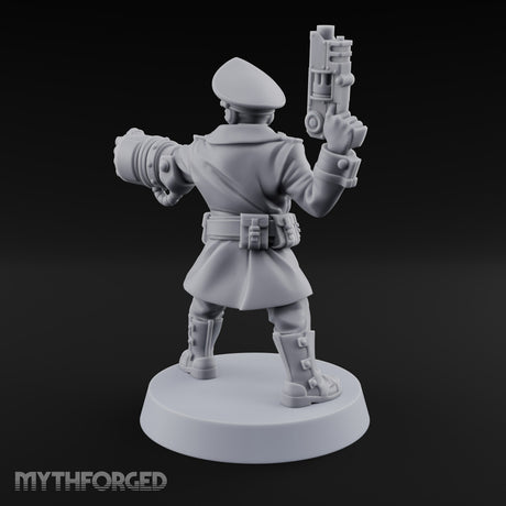 Orders Delivered by Fist Human Masked Officer with Pistol and Power Fist — Fist and Pistol 1