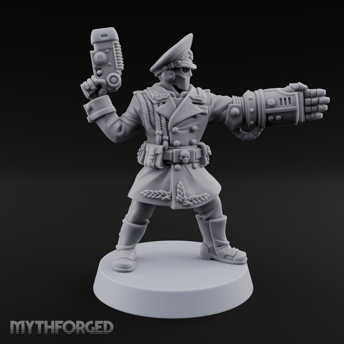 Orders Delivered by Fist Human Masked Officer with Pistol and Power Fist — Fist and Pistol 2