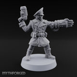 Orders Delivered by Fist Human Masked Officer with Pistol and Power Fist — Fist and Pistol 2