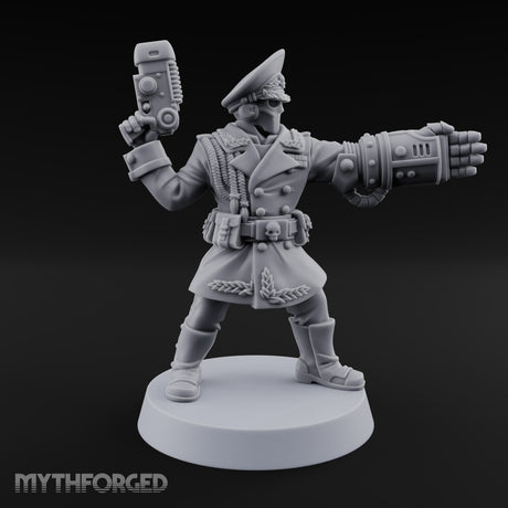 Orders Delivered by Fist Human Masked Officer with Pistol and Power Fist — Fist and Pistol 2