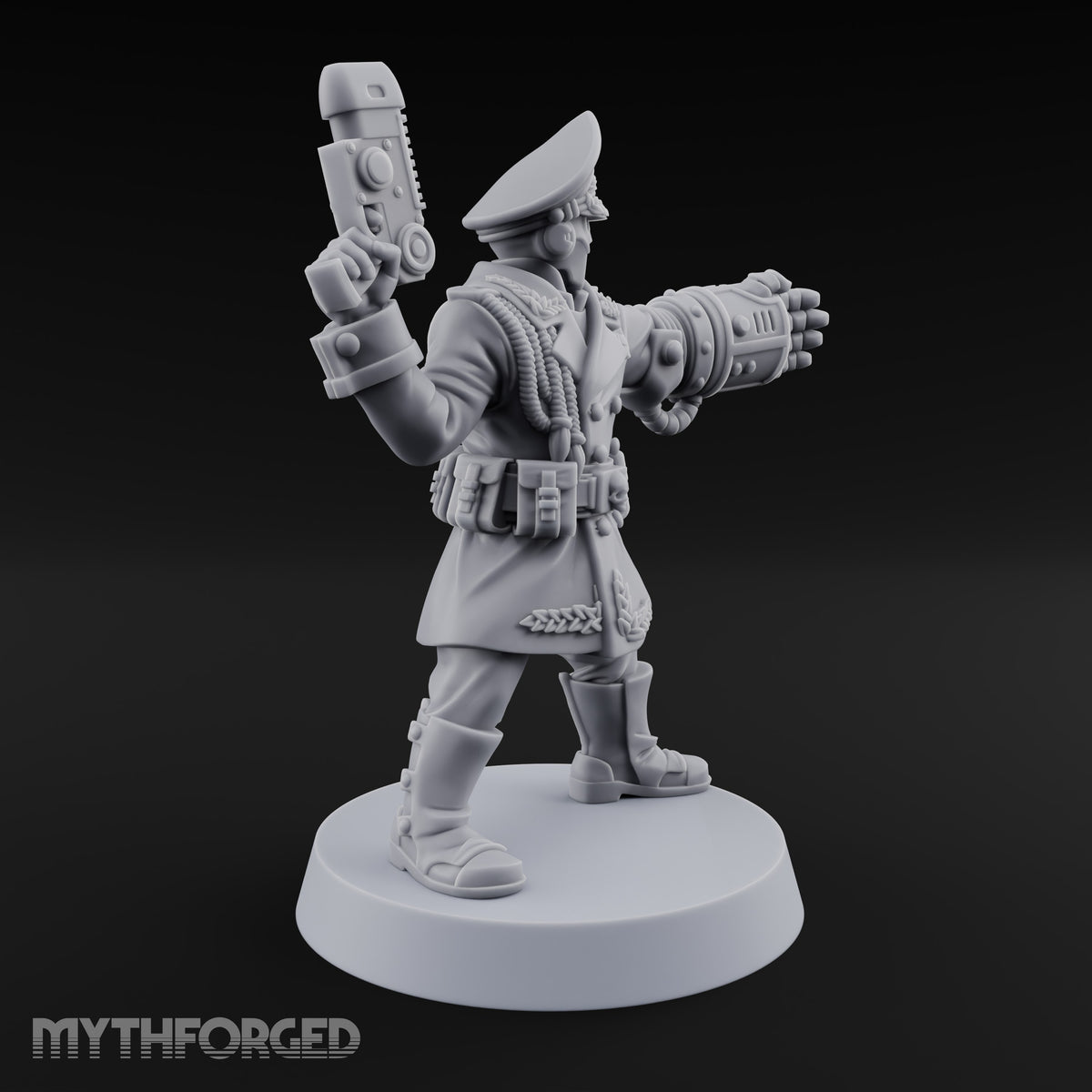 Orders Delivered by Fist Human Masked Officer with Pistol and Power Fist — Fist and Pistol 2