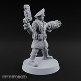 Orders Delivered by Fist Human Masked Officer with Pistol and Power Fist — Fist and Pistol 2