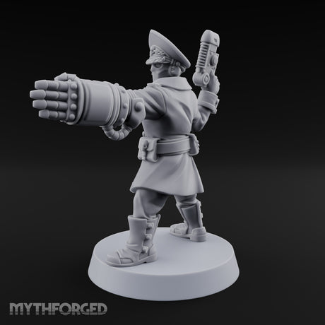 Orders Delivered by Fist Human Masked Officer with Pistol and Power Fist — Fist and Pistol 2