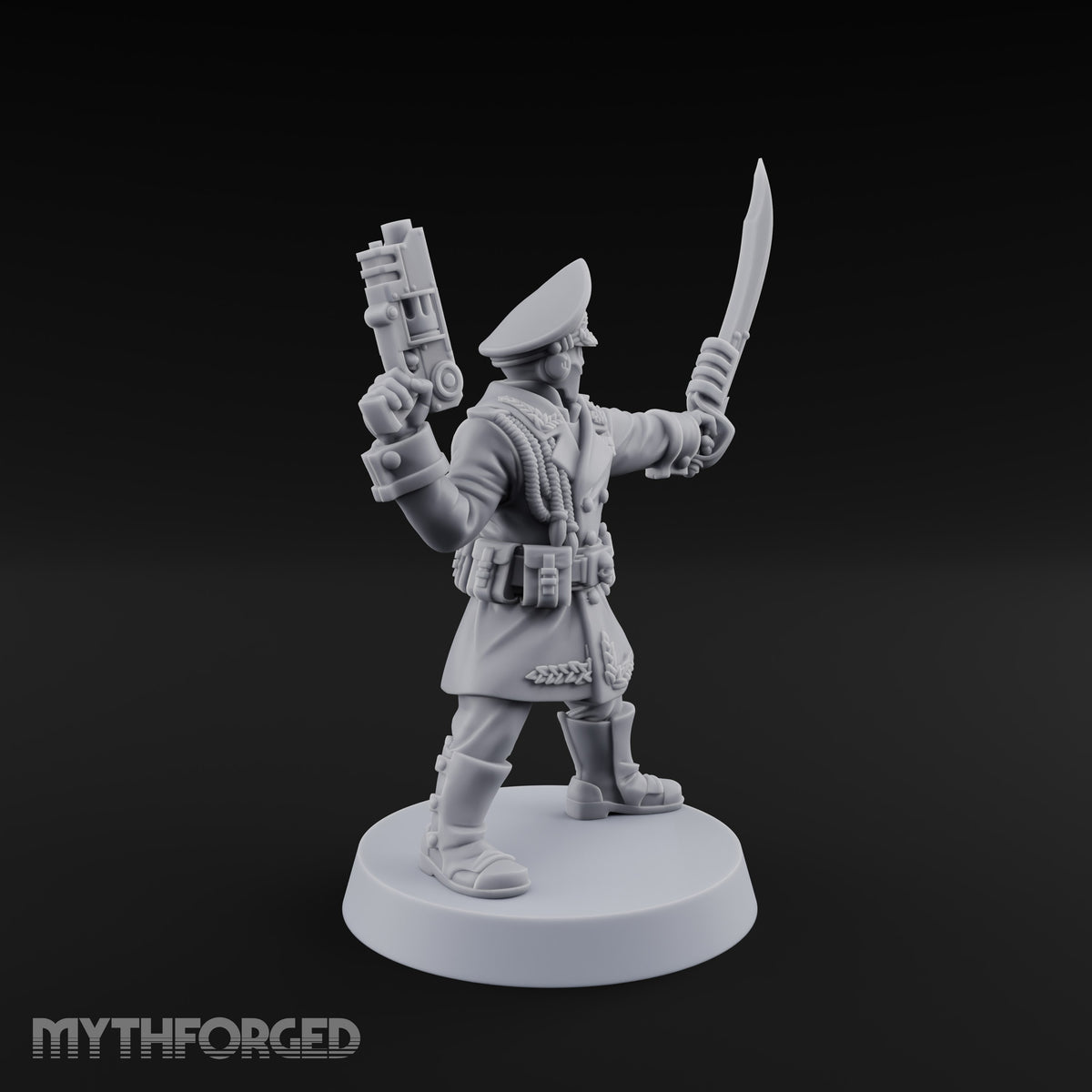 Orders Delivered by Fist Human Masked Officer with Pistol and Power Fist — Sword and Pistol 1