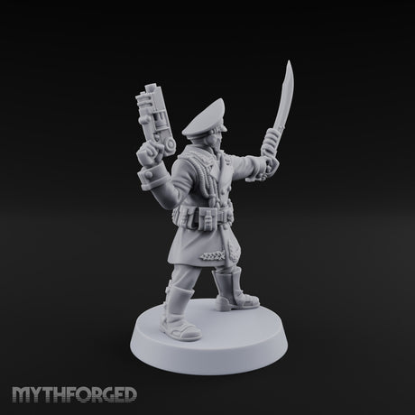 Orders Delivered by Fist Human Masked Officer with Pistol and Power Fist — Sword and Pistol 1