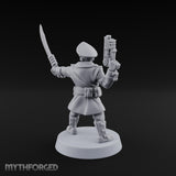 Orders Delivered by Fist Human Masked Officer with Pistol and Power Fist — Sword and Pistol 1