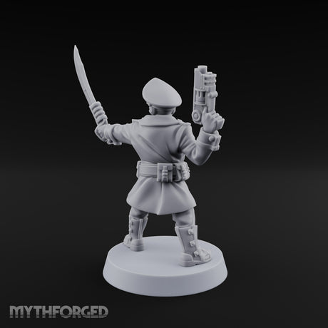Orders Delivered by Fist Human Masked Officer with Pistol and Power Fist — Sword and Pistol 1