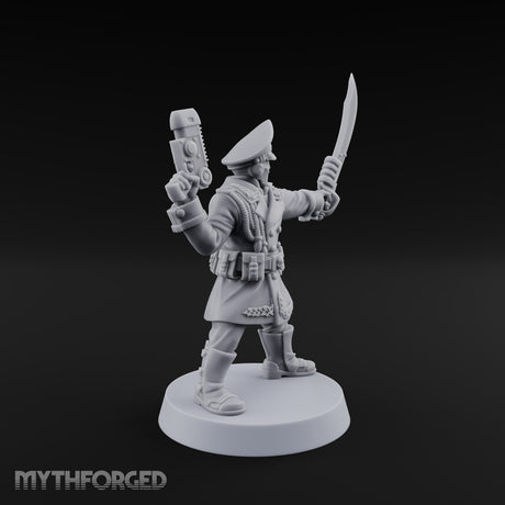 Orders Delivered by Fist Human Masked Officer with Pistol and Power Fist — Sword and Pistol 2