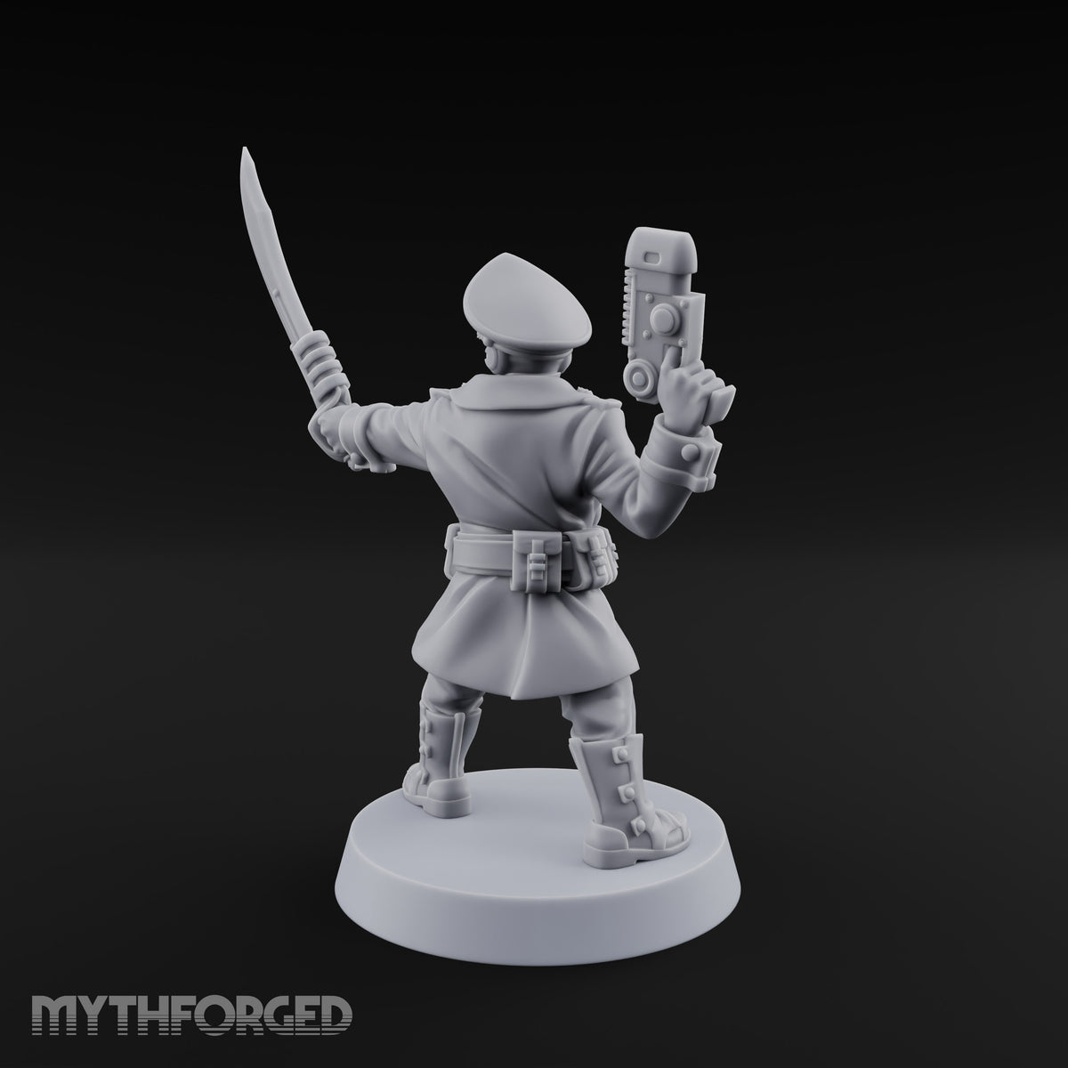 Orders Delivered by Fist Human Masked Officer with Pistol and Power Fist — Sword and Pistol 2