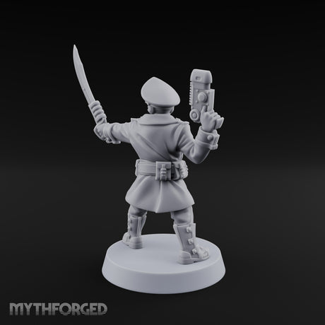 Orders Delivered by Fist Human Masked Officer with Pistol and Power Fist — Sword and Pistol 2