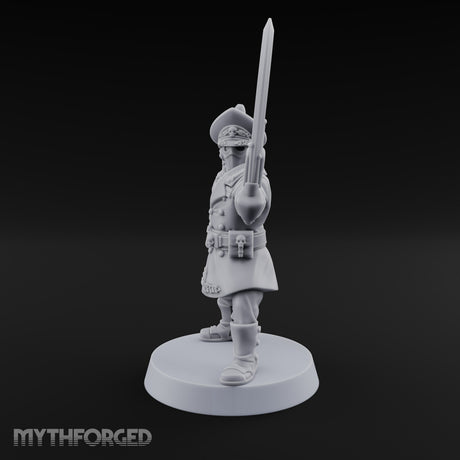 Orders Delivered by Fist Human Masked Officer with Pistol and Power Fist — Sword and Pistol 2
