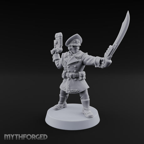 Orders Delivered by Fist Human Masked Officer with Pistol and Power Fist — Sword and Pistol 2