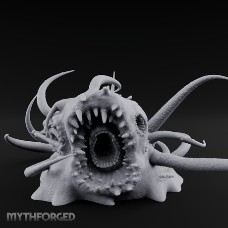 Mouth Gaping Wide Purple Worm Miniature for Dungeons and Dragons, Pathfinder or other TTRPGs