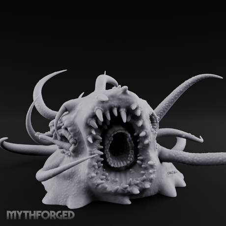 Mouth Gaping Wide Purple Worm Miniature for Dungeons and Dragons, Pathfinder or other TTRPGs