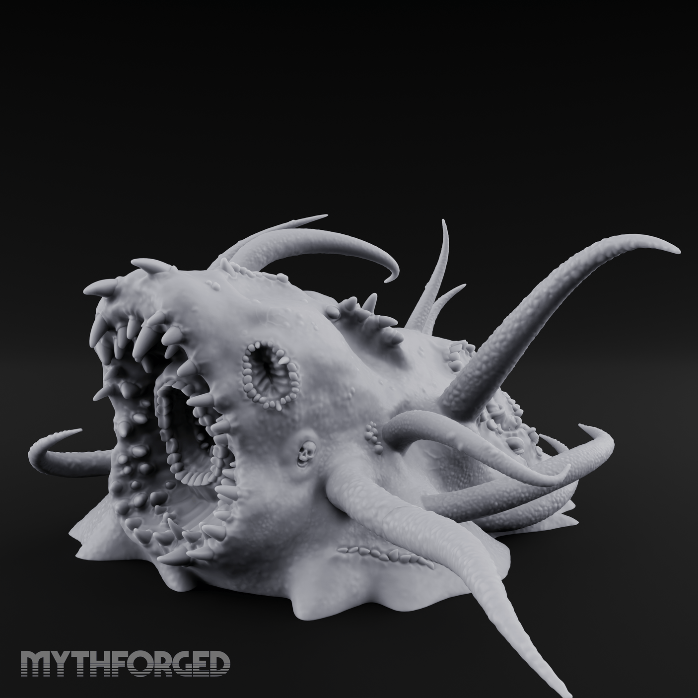Mouth Gaping Wide Purple Worm Miniature for Dungeons and Dragons, Pathfinder or other TTRPGs